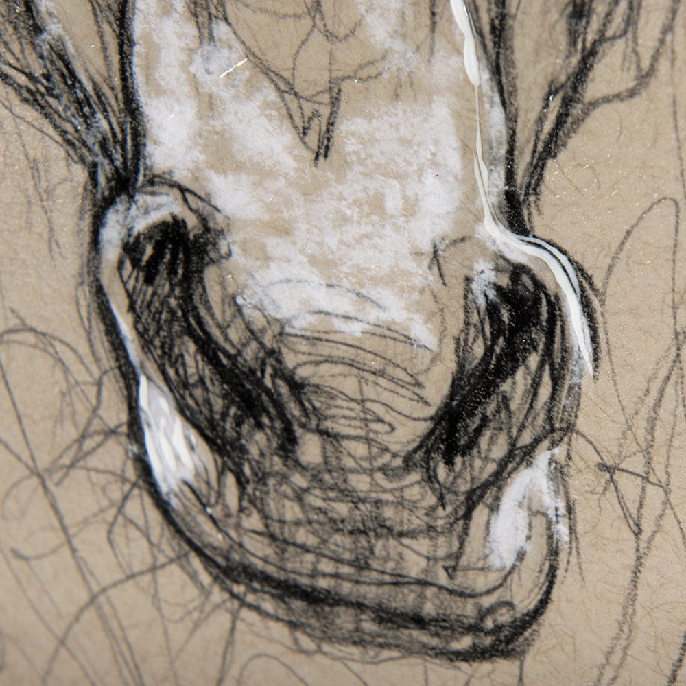 Mercana - Sketch of Animal VI Pony by Mercana Studio Hand Embellished Framed Art Print Matted under Glass - 14478 view 7