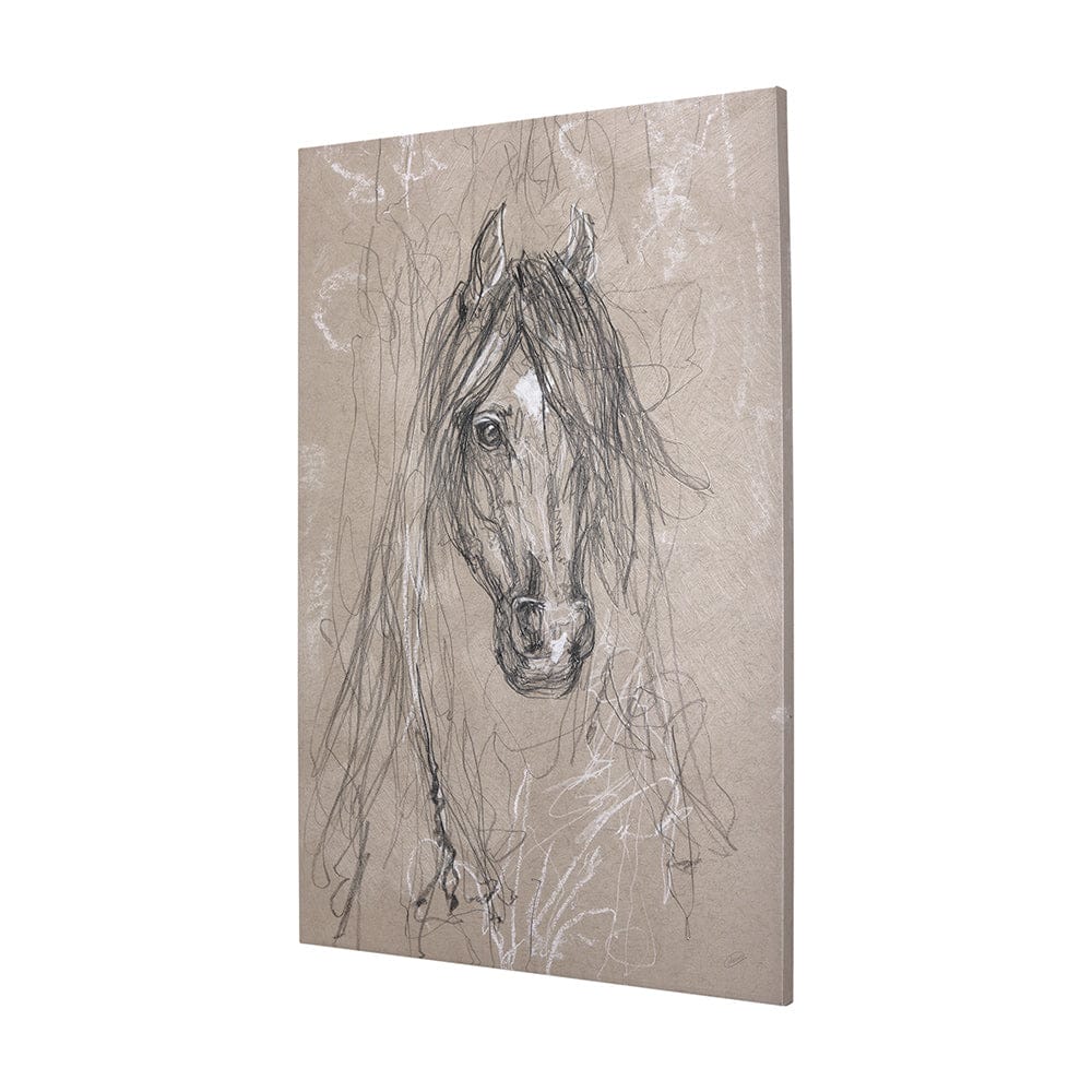 Mercana - Sketch of animal VII Horse by Mercana Studio a Hand Embellished Textured Canvas - 102356-L view 2