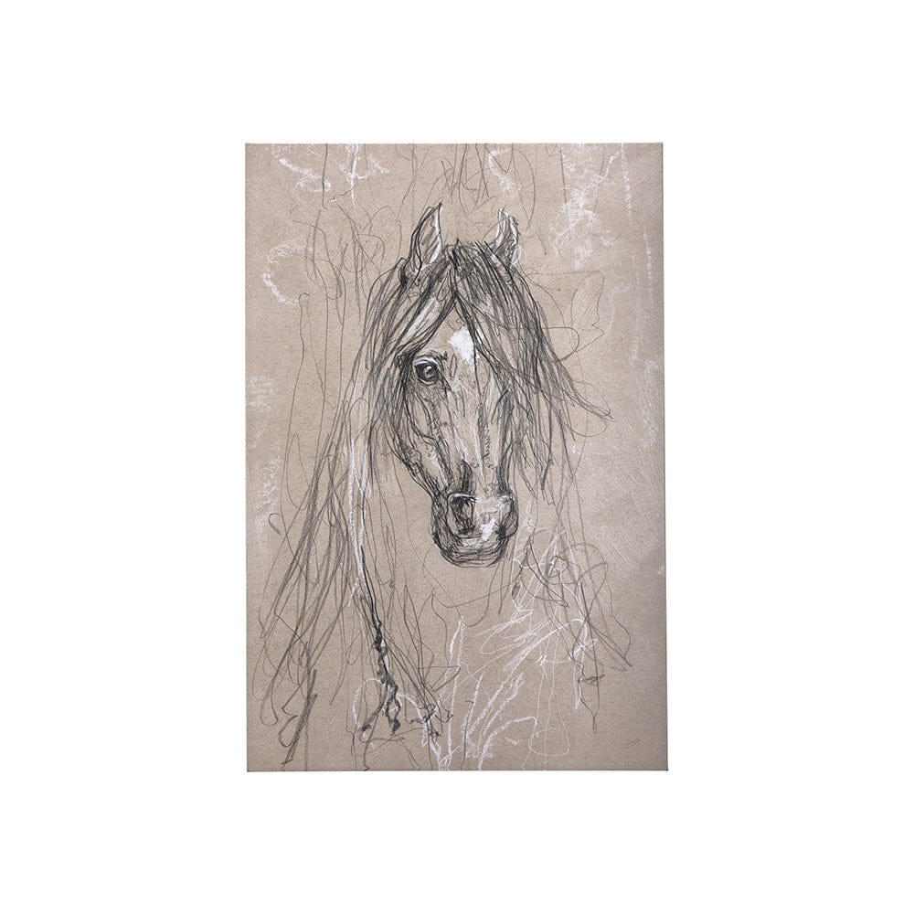 Mercana - Sketch of animal VII Horse by Mercana Studio a Hand Embellished Textured Canvas - 102356-S view 1