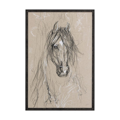 Mercana - Sketch of Animal VII Horse by Mercana Studio a Hand Embellished Textured Framed Art Print - 14479 view 1