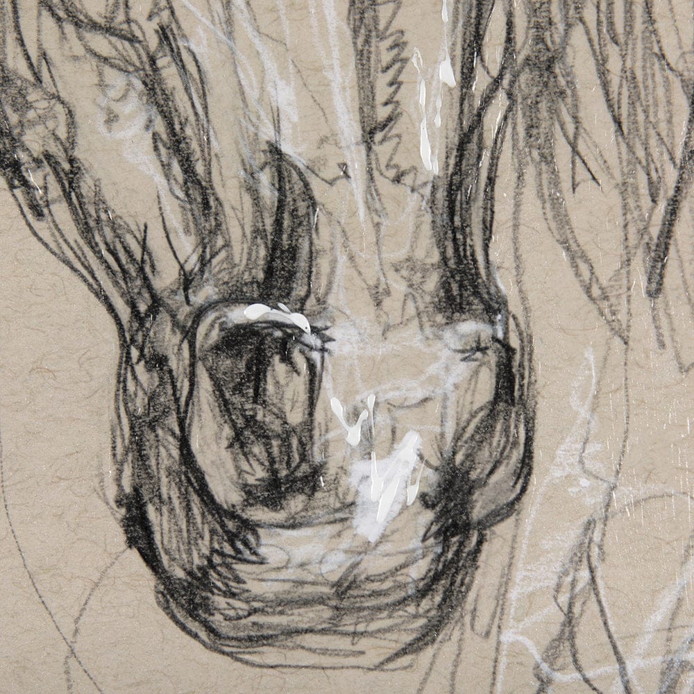 Mercana - Sketch of Animal VII Horse by Mercana Studio a Hand Embellished Textured Framed Art Print - 14479 view 6