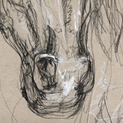 Mercana - Sketch of Animal VII Horse by Mercana Studio a Hand Embellished Textured Framed Art Print - 14479 view 6