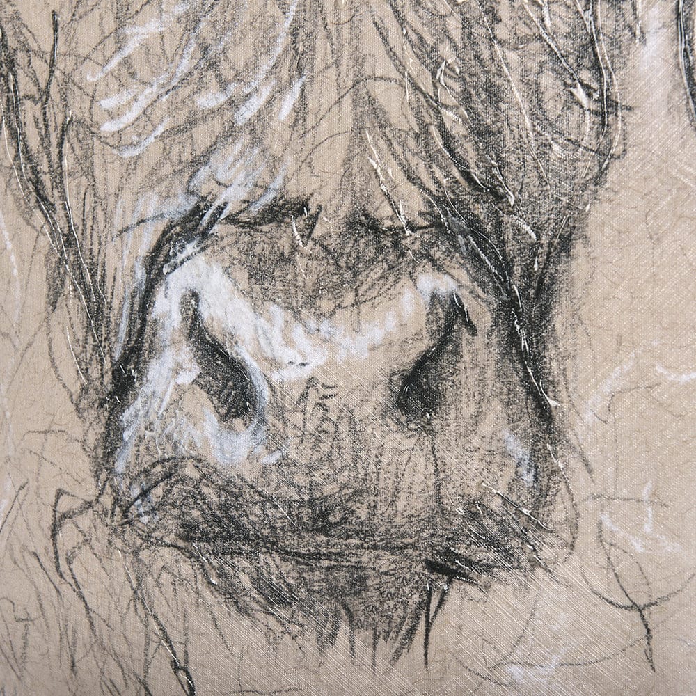 Mercana - Sketch of animal VIII Highland bull by Mercana Studio a Hand Embellished Textured Canvas - 102357-S view 6