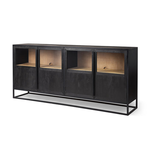 Mercana - Sloan 80.0L x 17.0W x 36.0H Black Wood W/Black Metal Frame Sideboard - 69886 view 1