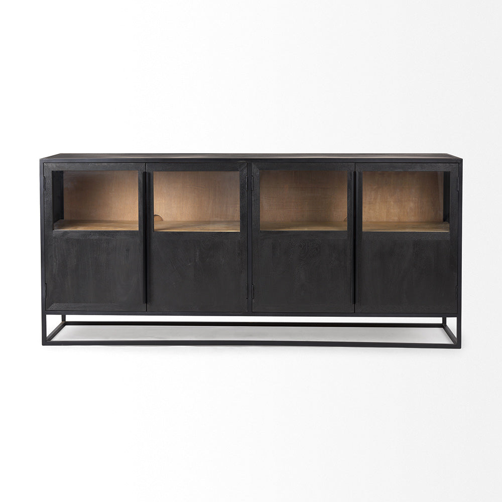 Mercana - Sloan 80.0L x 17.0W x 36.0H Black Wood W/Black Metal Frame Sideboard - 69886 view 2