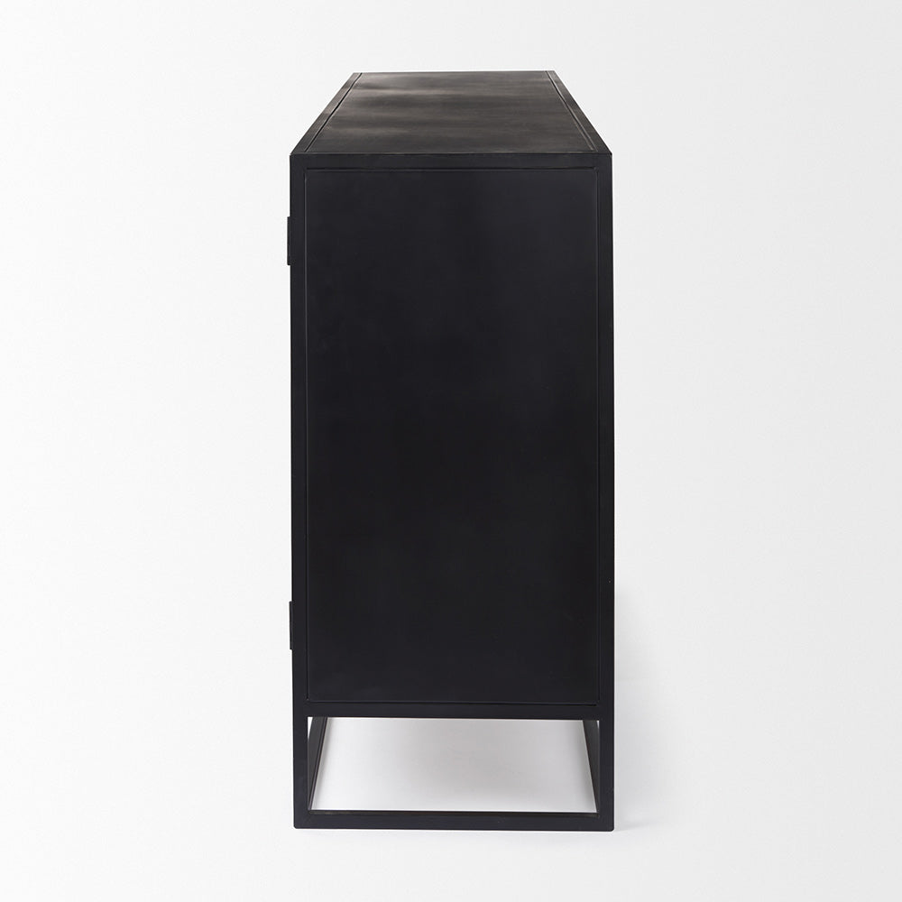 Mercana - Sloan 80.0L x 17.0W x 36.0H Black Wood W/Black Metal Frame Sideboard - 69886 view 3