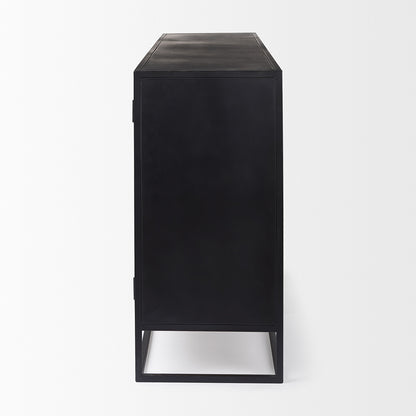 Mercana - Sloan 80.0L x 17.0W x 36.0H Black Wood W/Black Metal Frame Sideboard - 69886 view 3