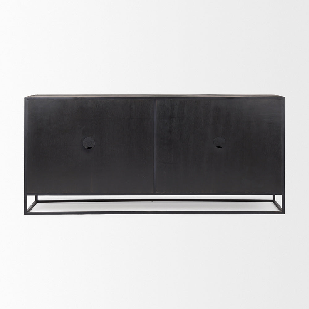Mercana - Sloan 80.0L x 17.0W x 36.0H Black Wood W/Black Metal Frame Sideboard - 69886 view 4