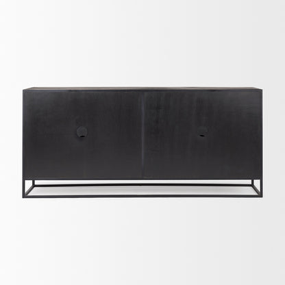 Mercana - Sloan 80.0L x 17.0W x 36.0H Black Wood W/Black Metal Frame Sideboard - 69886 view 4