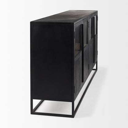 Mercana - Sloan 80.0L x 17.0W x 36.0H Black Wood W/Black Metal Frame Sideboard - 69886 view 5