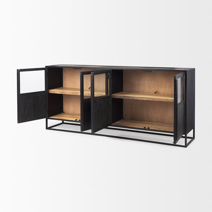 Mercana - Sloan 80.0L x 17.0W x 36.0H Black Wood W/Black Metal Frame Sideboard - 69886 view 6