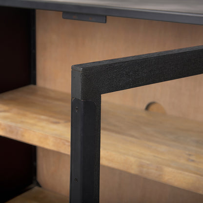 Mercana - Sloan 80.0L x 17.0W x 36.0H Black Wood W/Black Metal Frame Sideboard - 69886 view 7