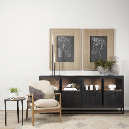 Mercana - Sloan 80.0L x 17.0W x 36.0H Black Wood W/Black Metal Frame Sideboard - 69886 view 14