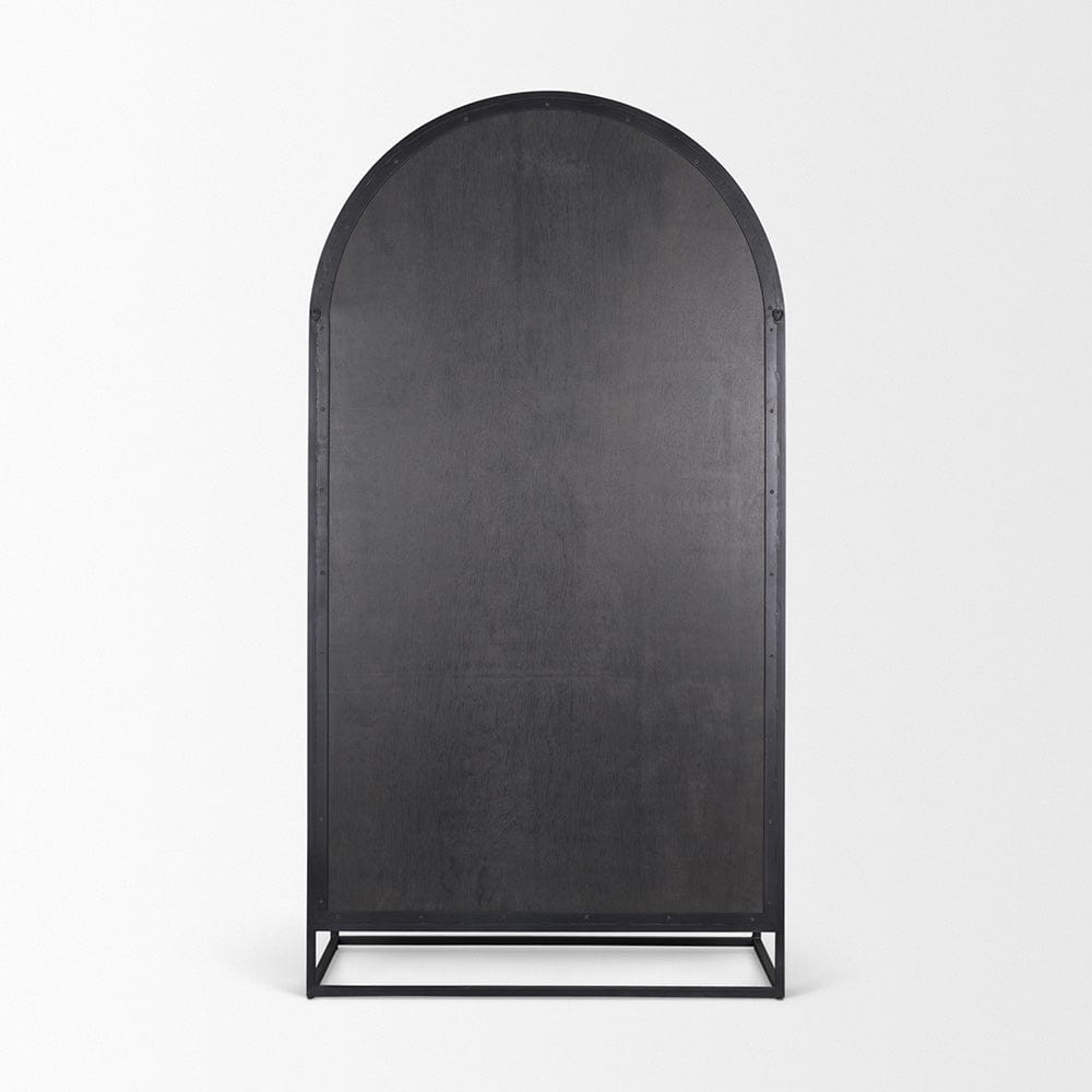 Mercana - Sloan 80.5H Black Wood W/Black Metal Frame Arched Cabinet - 70827 view 4