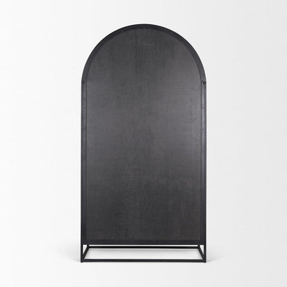 Mercana - Sloan 80.5H Black Wood W/Black Metal Frame Arched Cabinet - 70827 view 4