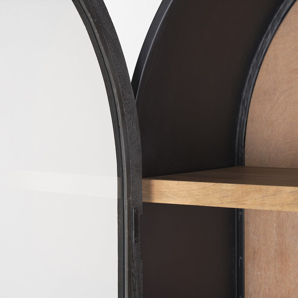 Mercana - Sloan 80.5H Black Wood W/Black Metal Frame Arched Cabinet - 70827 view 7