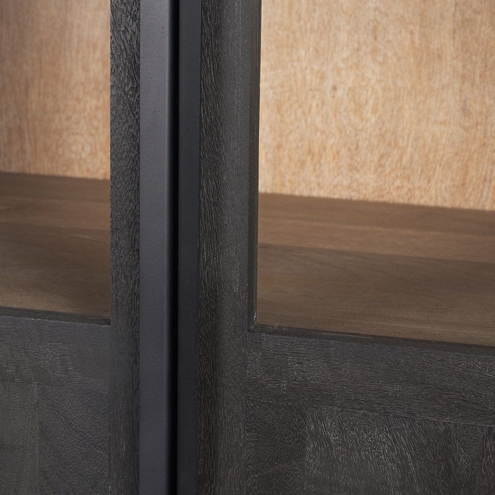 Mercana - Sloan 80.5H Black Wood W/Black Metal Frame Arched Cabinet - 70827 view 10