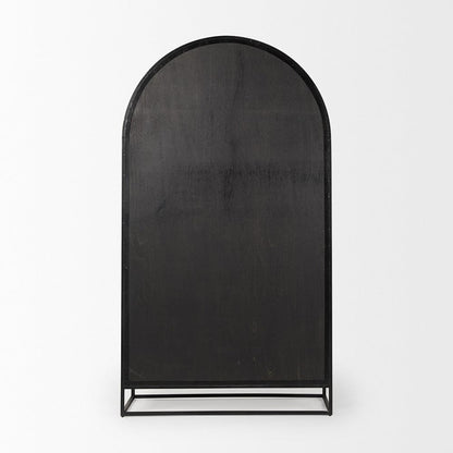 Mercana - Sloan 85.5H Black Wood W/Black Metal Frame Arch Cabinet - 69885 view 4