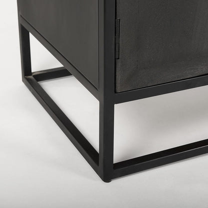 Mercana - Sloan 85.5H Black Wood W/Black Metal Frame Arch Cabinet - 69885 view 12