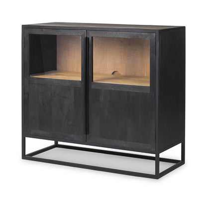 Mercana - Sloan Black Wood W/Black Metal Frame Accent Cabinet - 69887 view 1