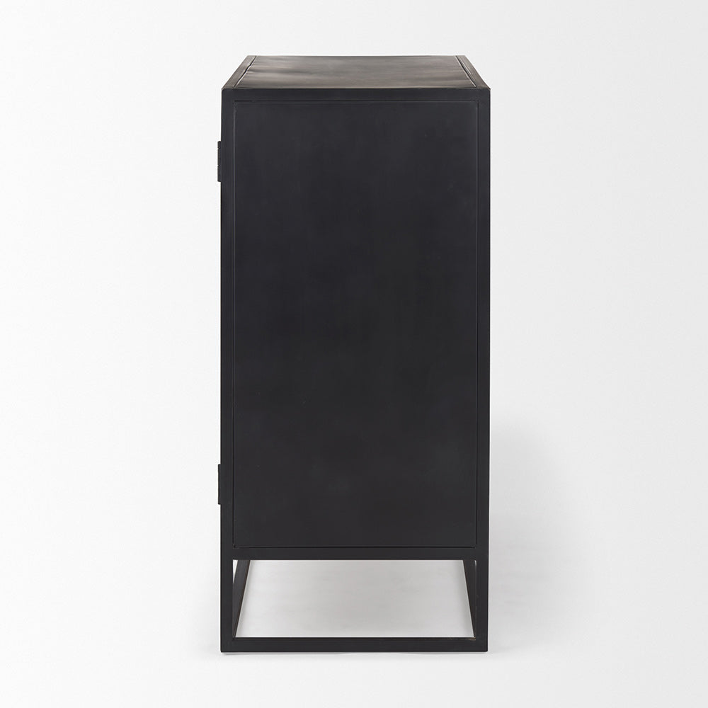 Mercana - Sloan Black Wood W/Black Metal Frame Accent Cabinet - 69887 view 3