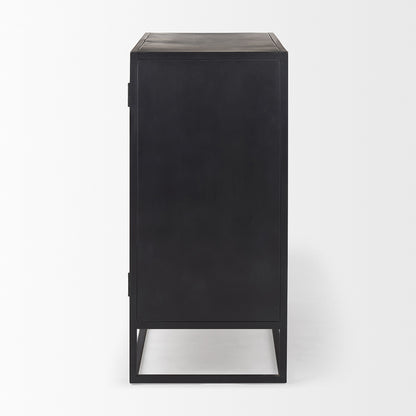 Mercana - Sloan Black Wood W/Black Metal Frame Accent Cabinet - 69887 view 3