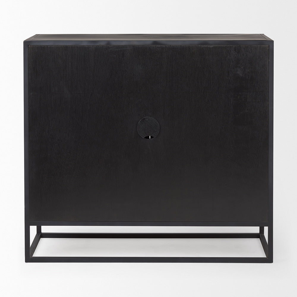 Mercana - Sloan Black Wood W/Black Metal Frame Accent Cabinet - 69887 view 4