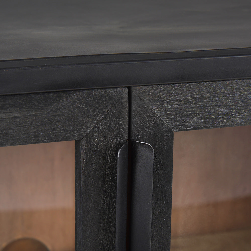 Mercana - Sloan Black Wood W/Black Metal Frame Accent Cabinet - 69887 view 8