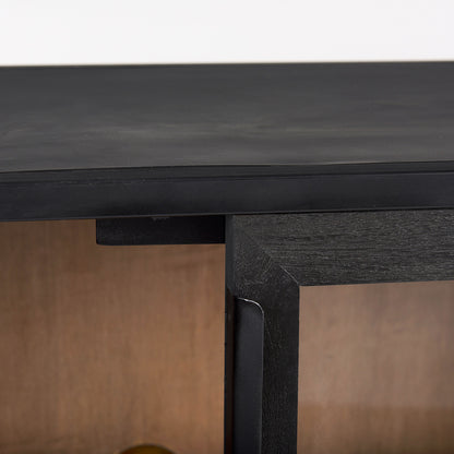 Mercana - Sloan Black Wood W/Black Metal Frame Accent Cabinet - 69887 view 9