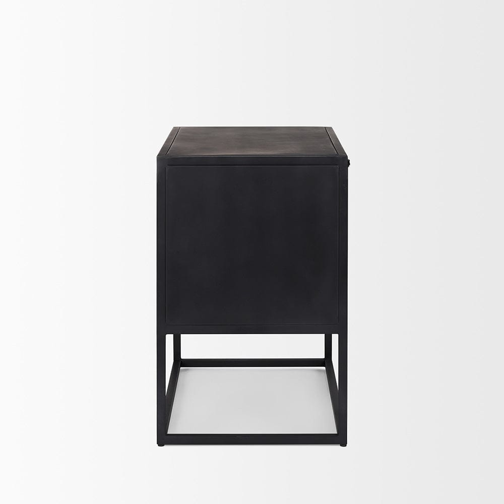 Mercana - Sloan Black Wood W/Black Metal Frame Side Table - 69888 view 3