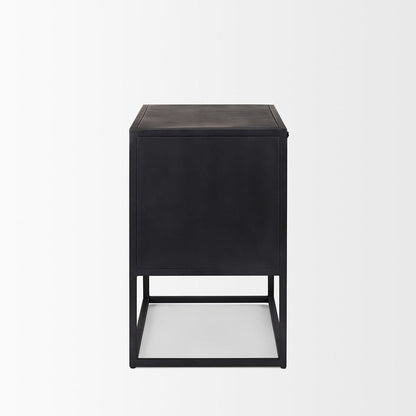 Mercana - Sloan Black Wood W/Black Metal Frame Side Table - 69888 view 3