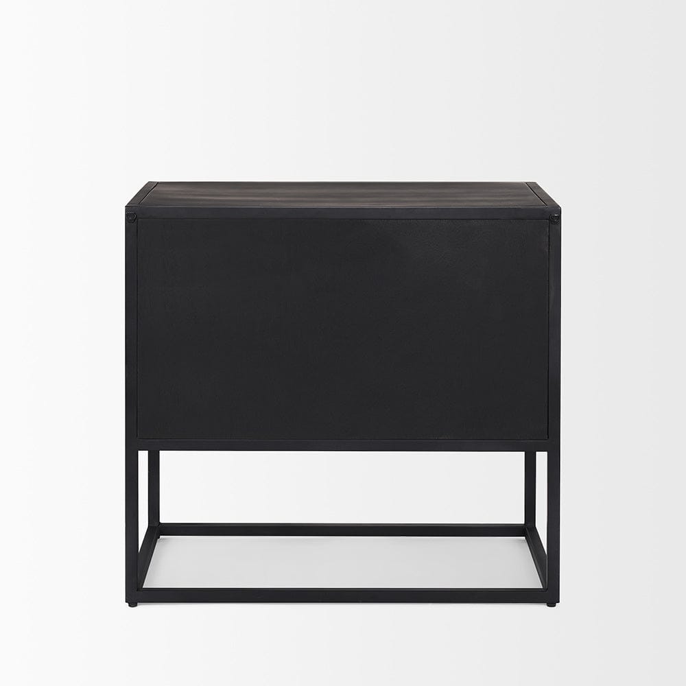 Mercana - Sloan Black Wood W/Black Metal Frame Side Table - 69888 view 4