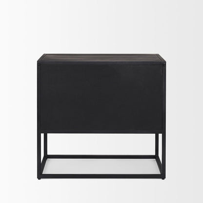 Mercana - Sloan Black Wood W/Black Metal Frame Side Table - 69888 view 4