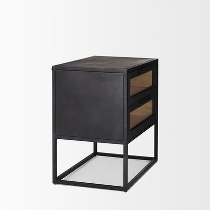 Mercana - Sloan Black Wood W/Black Metal Frame Side Table - 69888 view 5