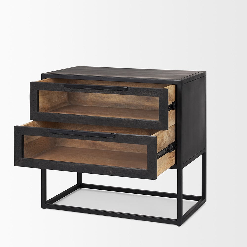 Mercana - Sloan Black Wood W/Black Metal Frame Side Table - 69888 view 6