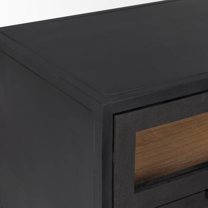 Mercana - Sloan Black Wood W/Black Metal Frame Side Table - 69888 view 7