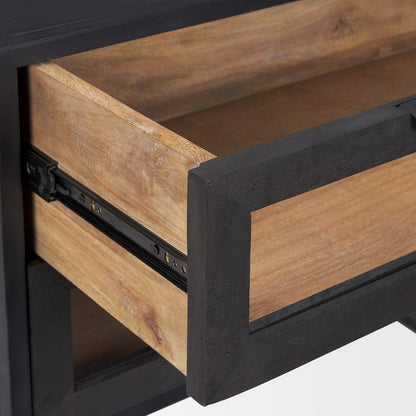 Mercana - Sloan Black Wood W/Black Metal Frame Side Table - 69888 view 9