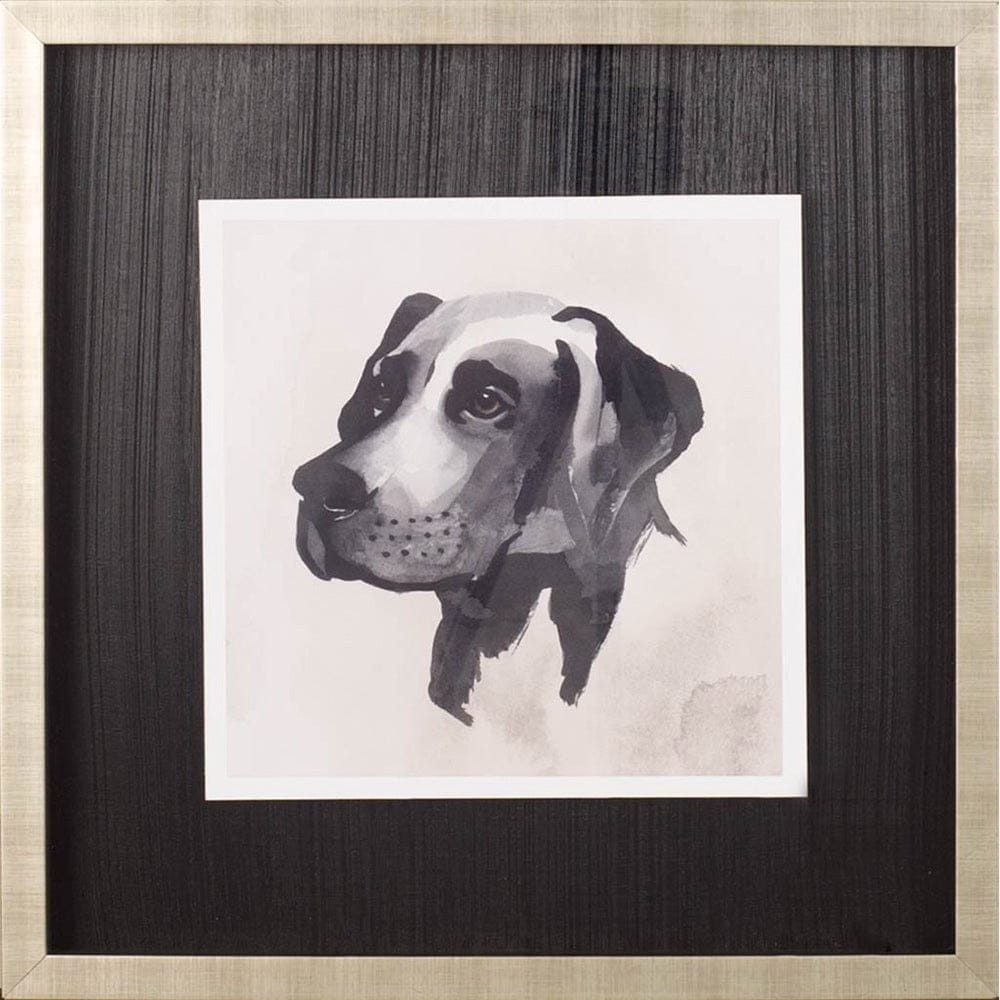 Mercana - Small Inked Dogs I by Grace Popp a Hand Embellished Textured Framed Art Print Matted under Glass - 10426 view 2
