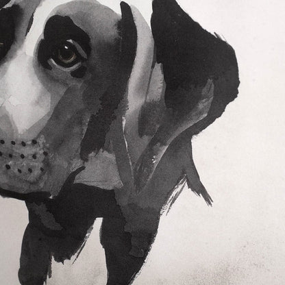 Mercana - Small Inked Dogs I by Grace Popp a Hand Embellished Textured Framed Art Print Matted under Glass - 10426 view 4
