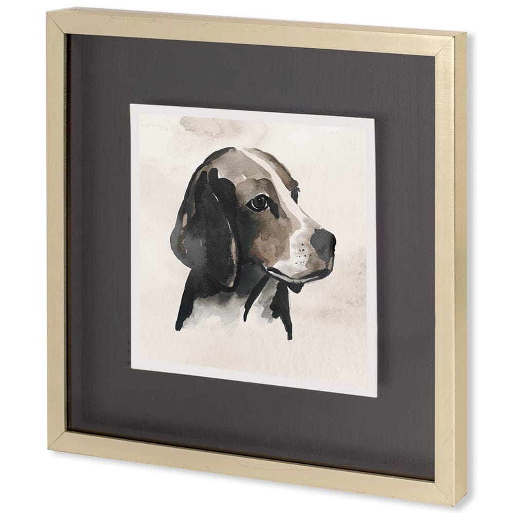 Mercana - Small Inked Dogs II by Grace Popp a Hand Embellished Textured Framed Art Print Matted under Glass - 10427 view 1