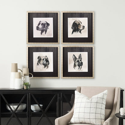 Mercana - Small Inked Dogs III by Grace Popp a Hand Embellished Textured Framed Art Print Matted under Glass - 10428 view 4