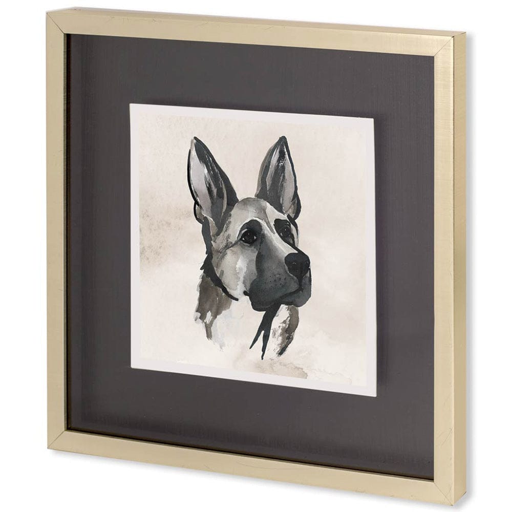 Mercana - Small Inked Dogs IV by Grace Popp a Hand Embellished Textured Framed Art Print Matted under Glass - 10429 view 1