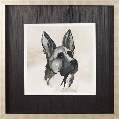 Mercana - Small Inked Dogs IV by Grace Popp a Hand Embellished Textured Framed Art Print Matted under Glass - 10429 view 2