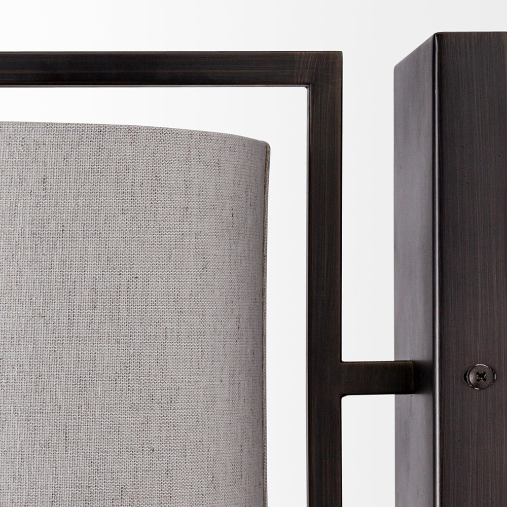 Mercana - Smithe I 9x13 Black Toned Metal Cream Lampshade Wall Sconce - 68344_CLOSEOUT view 5