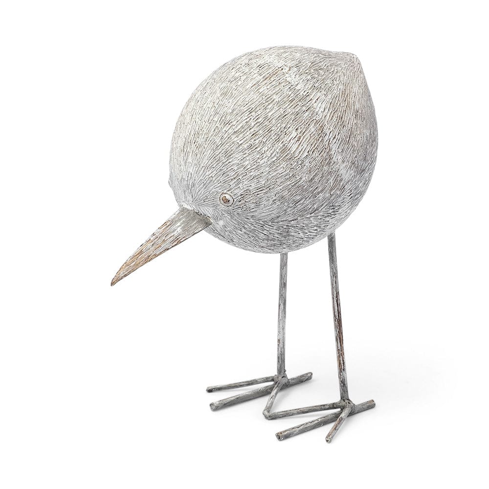 Mercana - Snipe II 6L x 6W Off-White Resin Bird Ornament W/ Metal Feet - 68080 view 1