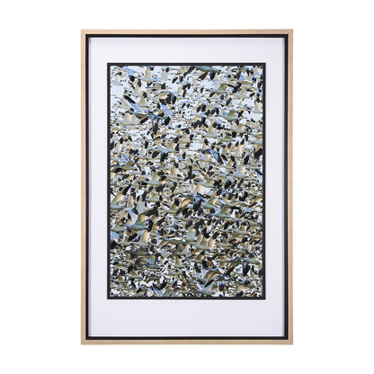Mercana - Snowgoose Migration 1 by Gary Blatter Hand Embellished Textured Framed Art Print Matted under Glass - 15399 view 1