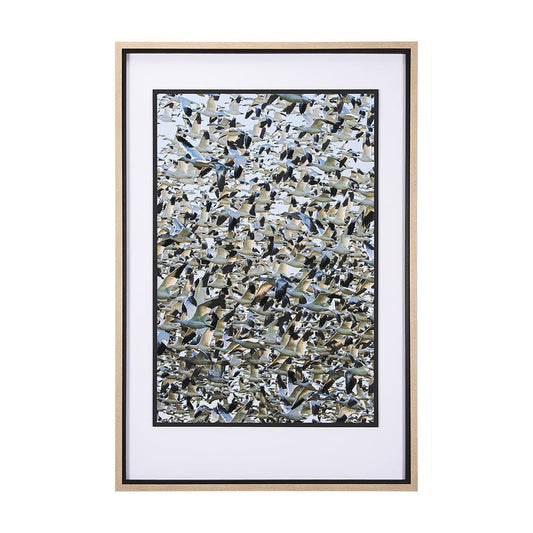 Mercana - Snowgoose Migration 1 by Gary Blatter Hand Embellished Textured Framed Art Print Matted under Glass - 15399 view 1