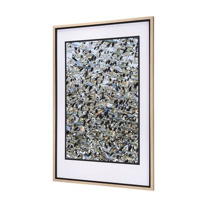 Mercana - Snowgoose Migration 1 by Gary Blatter Hand Embellished Textured Framed Art Print Matted under Glass - 15399 view 2