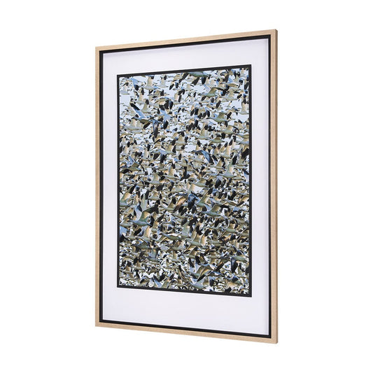 Mercana - Snowgoose Migration 1 by Gary Blatter Hand Embellished Textured Framed Art Print Matted under Glass - 15399 view 2