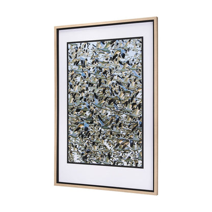 Mercana - Snowgoose Migration 2 by Gary Blatter Hand Embelished Textured Framed Art Print Matted under Glass - 15400 view 2
